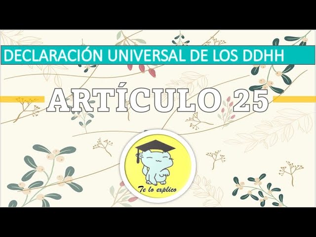 artículo 25 declaración universal de los derechos humanos