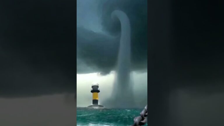 columna de agua que sube del mar en torbellino