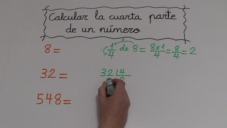 como sacar la cuarta parte de un numero