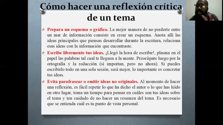 como se hace una reflexion sobre un tema