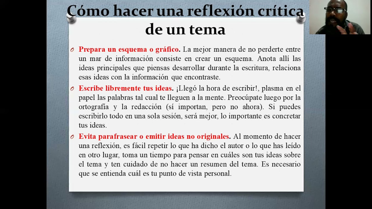 como se hace una reflexion sobre un tema
