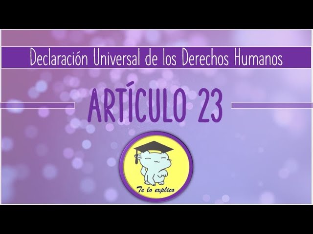 el articulo 23 de los derechos humanos