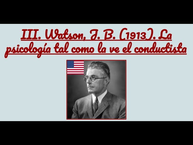 la psicología tal como la ve el conductista