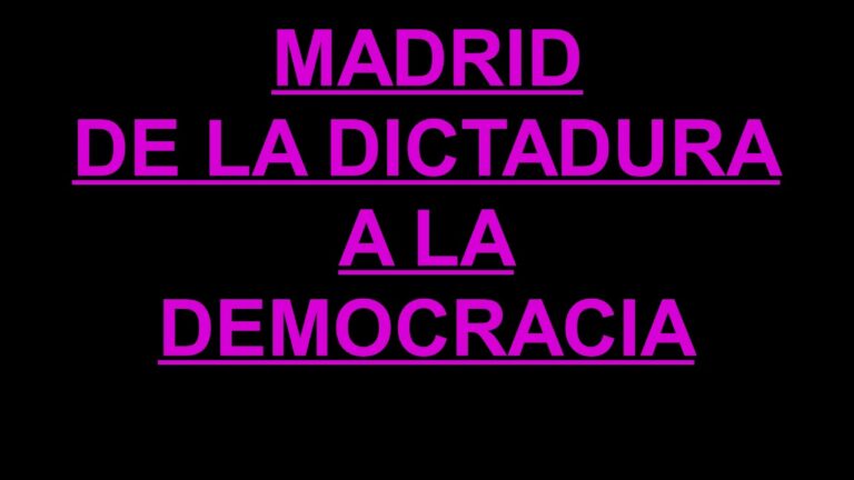 madrid de la dictadura a la democracia