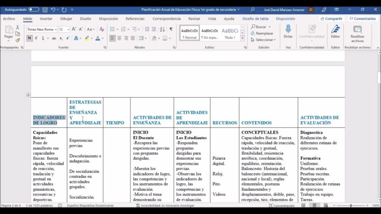planificacion de una clase de educacion fisica para secundaria