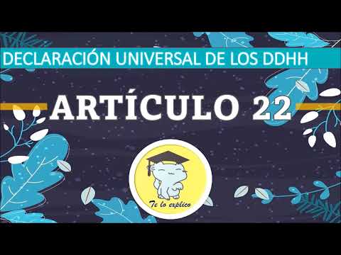que quiere decir el articulo 22 de los derechos humanos